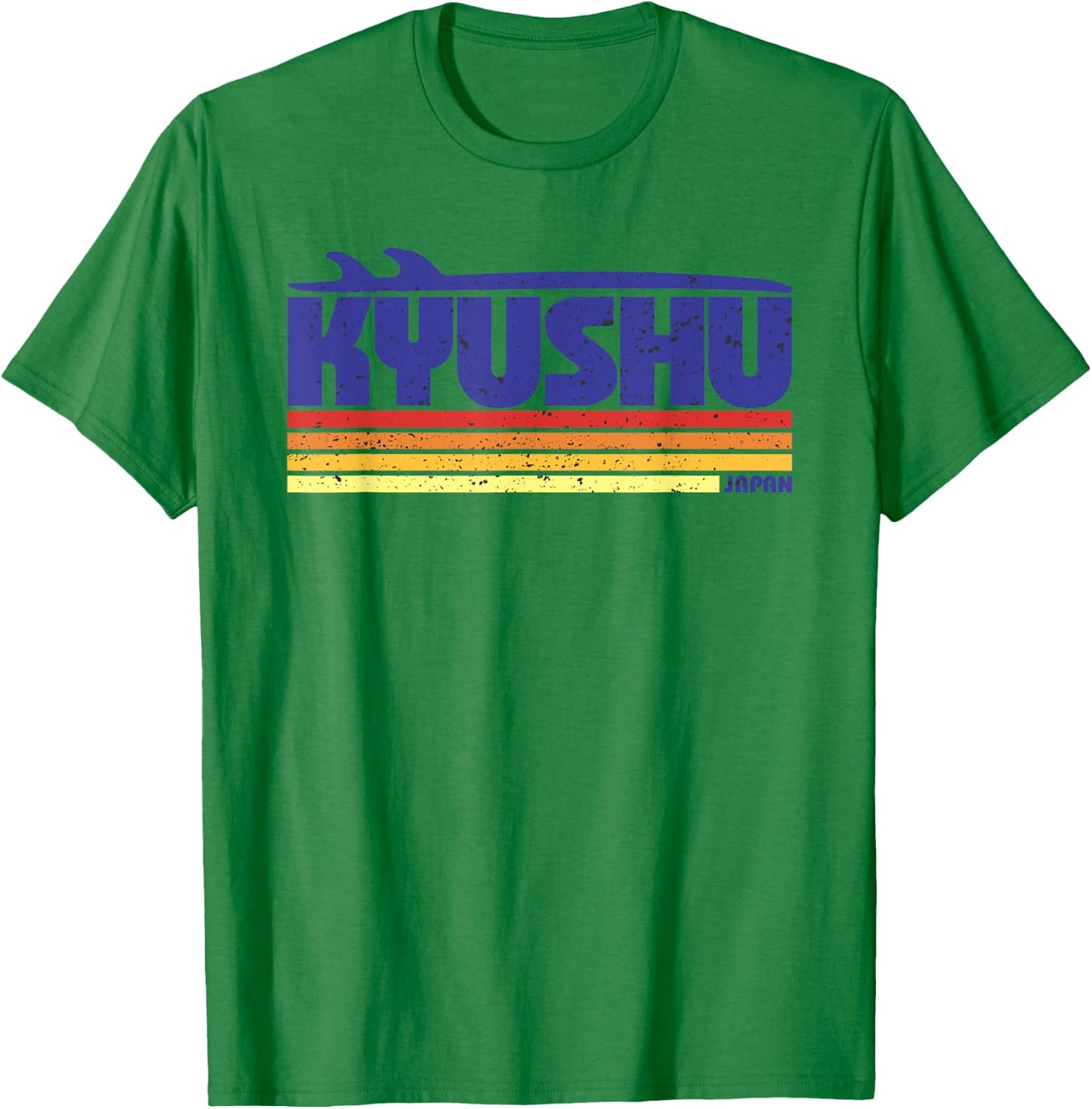 Kyushu Japan - Retro Surf Paradise T-Shirt - T-Shirt | Irish Green