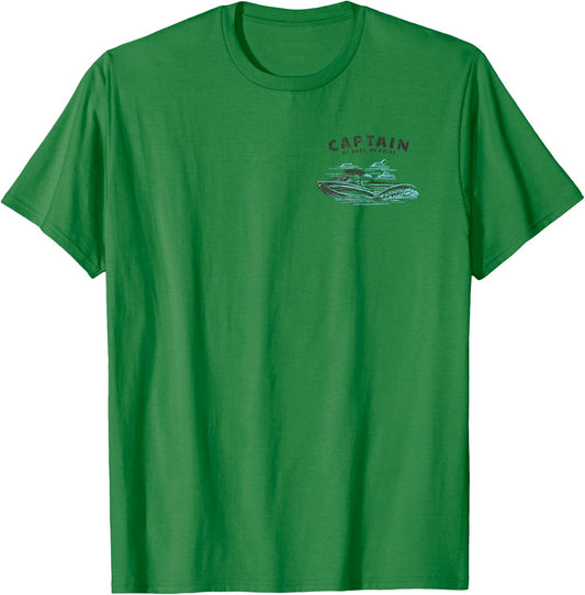 2 Sided Print - Captain My Boat My Rules - Ski Boat Owner T-Shirt - T-Shirt | Irish Green