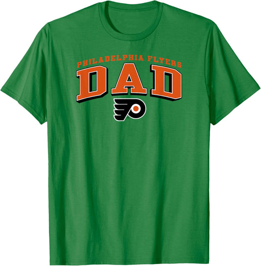 Philadelphia Flyers Dad Arch Gray NHL Officially Licensed T-Shirt - T-Shirt | Irish Green