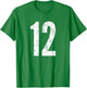 Number 12 Twelve Distressed Vintage Sport Team Player's T-Shirt - T-Shirt | Irish Green