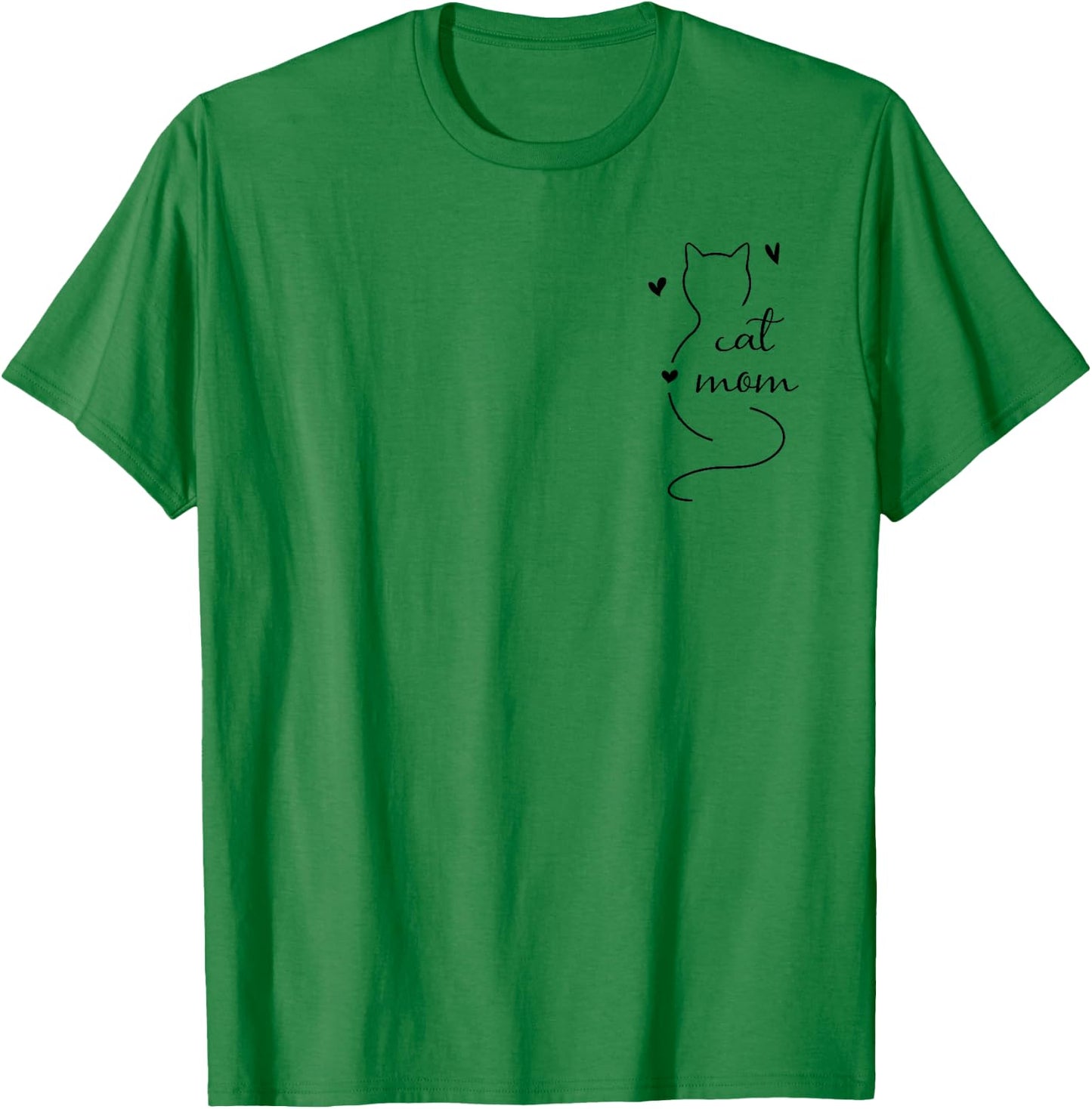 New 2025 Minimalistic Cat Mom T-Shirt - T-Shirt | Irish Green