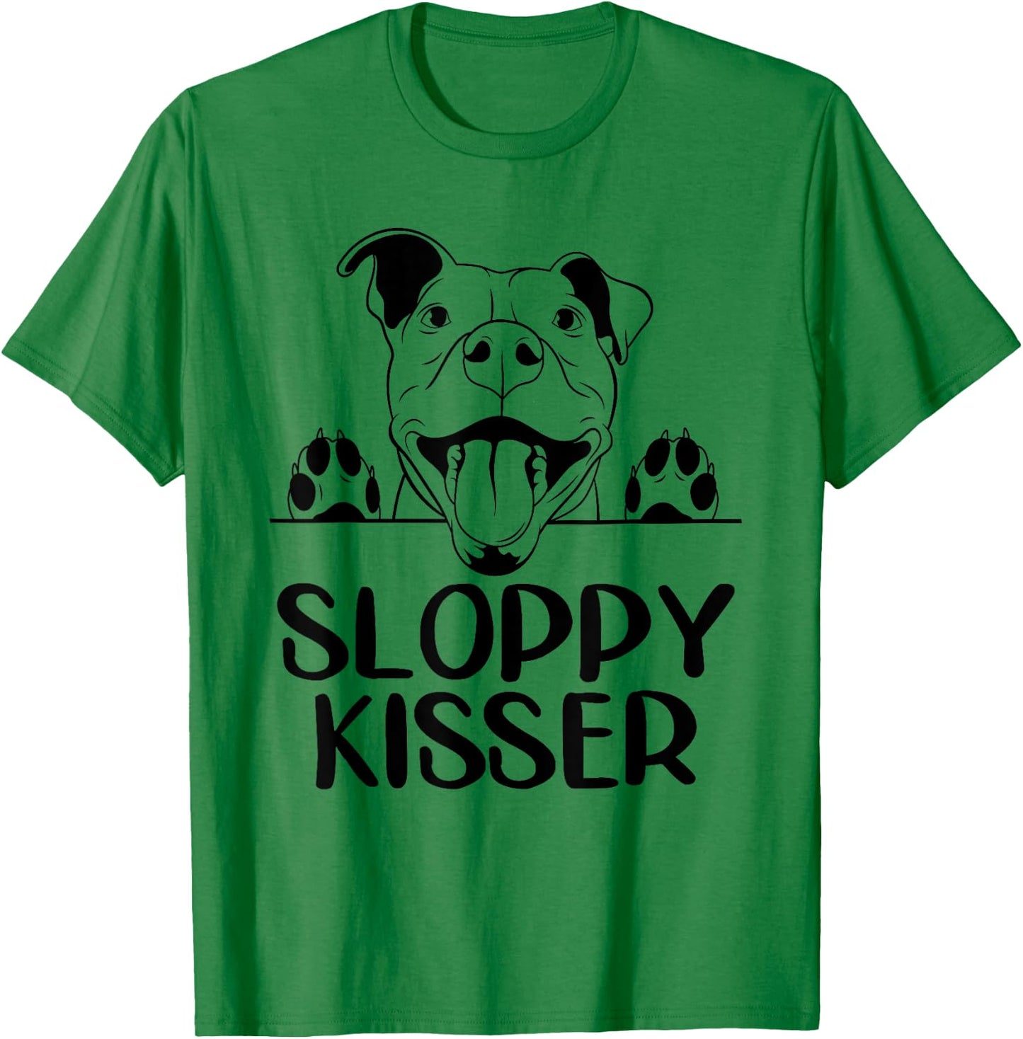 Funny Pitbull Mom Sloppy Kisser Pittie Puppy Dog Pit Bulls Men T-Shirt - T-Shirt | Irish Green