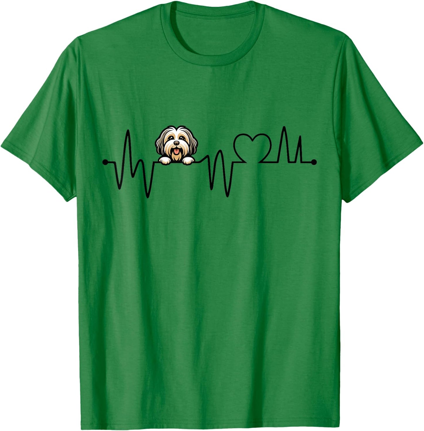 Havanese Heartbeat - Men Women Kids Havanese Lover T-Shirt - T-Shirt | Irish Green