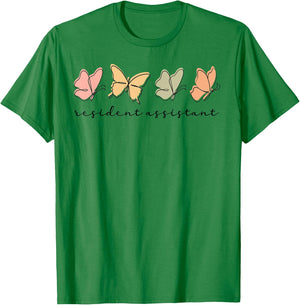 resident Assistant Women Cute Squad Butterfly T-Shirt - T-Shirt | Irish Green
