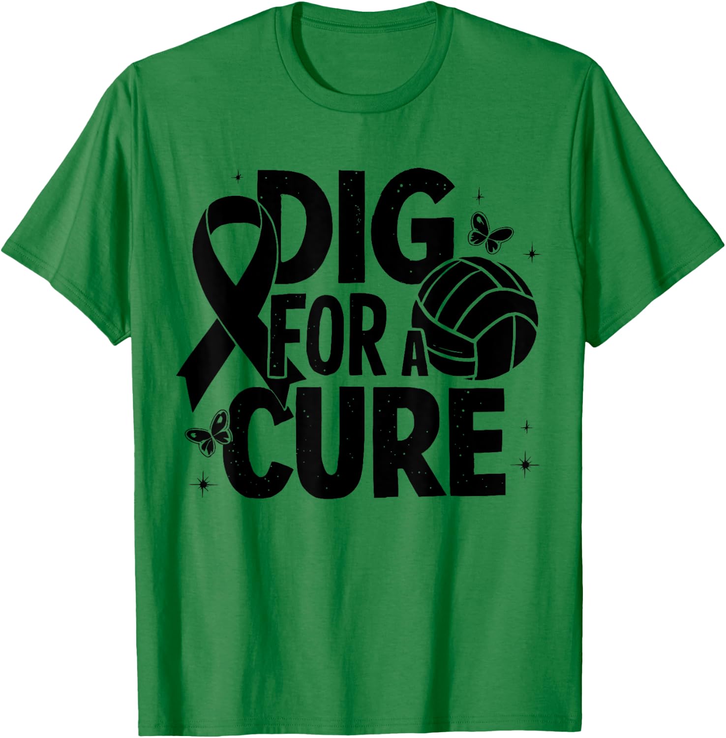 Dig For A Cure Breast Cancer Awareness Volleyball Pink T-Shirt - T-Shirt | Irish Green