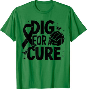 Dig For A Cure Breast Cancer Awareness Volleyball Pink T-Shirt - T-Shirt | Irish Green