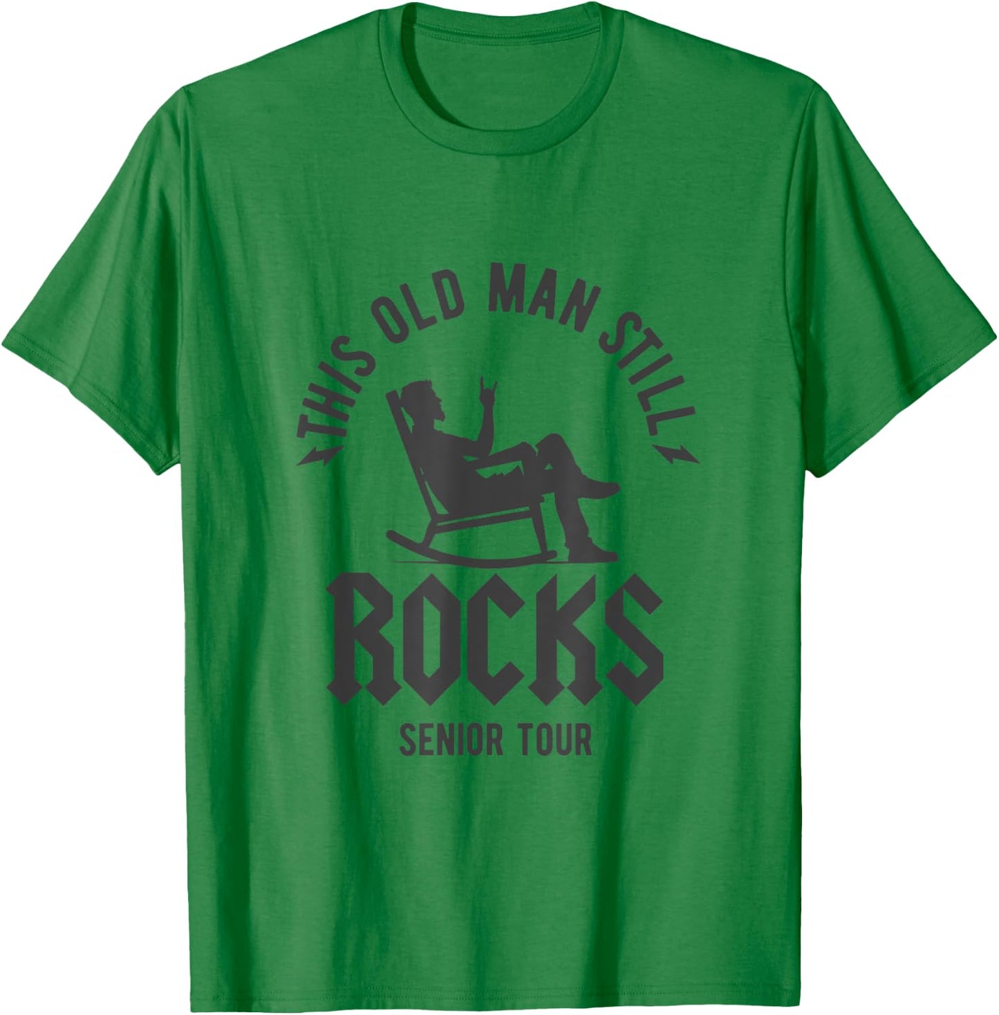 This old man still rocks funny rock and roll grampa T-Shirt - T-Shirt | Irish Green