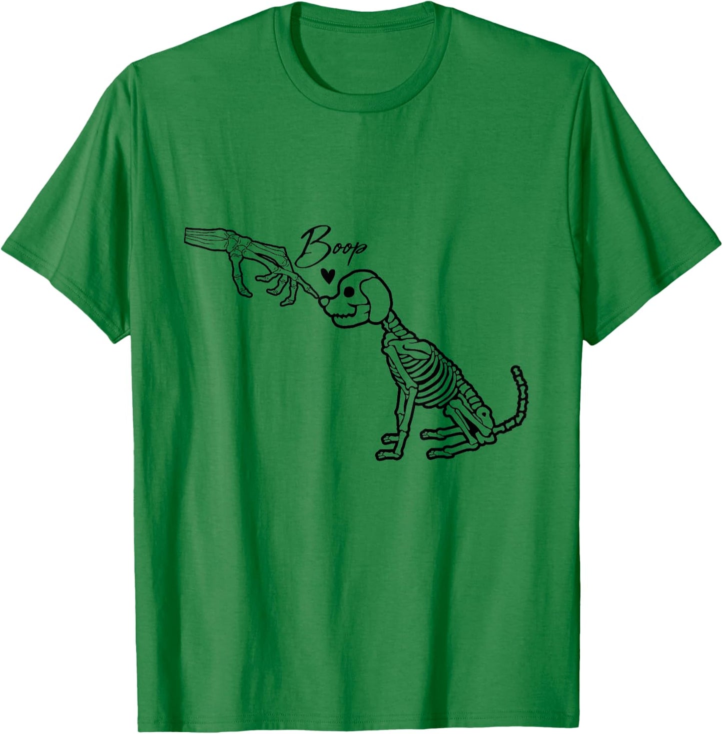 Skeleton Hand Boop Skeleton Dog Halloween Pet Love Men Women T-Shirt - T-Shirt | Irish Green