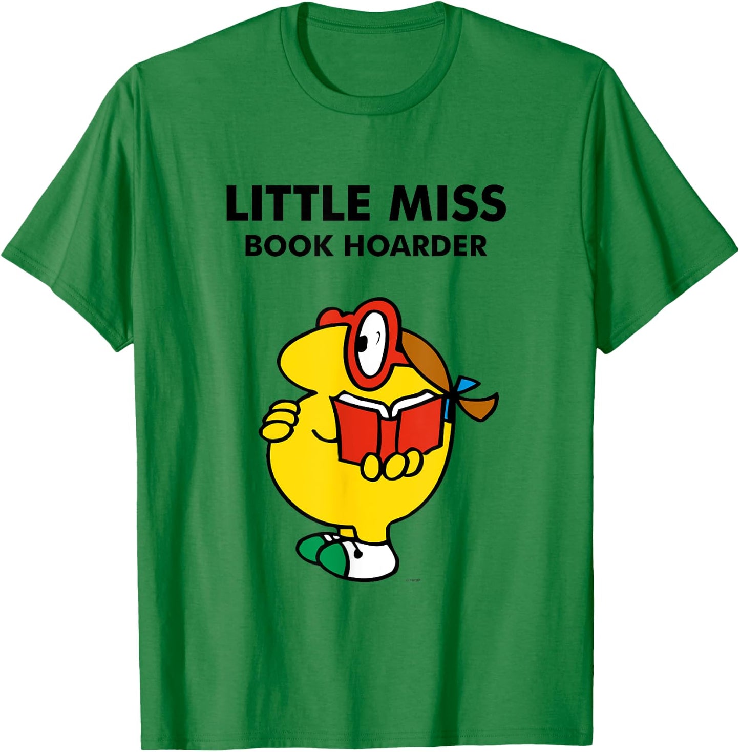 Mr. Men Little Miss Meme - Little Miss Book Hoarder T-Shirt - T-Shirt | Irish Green