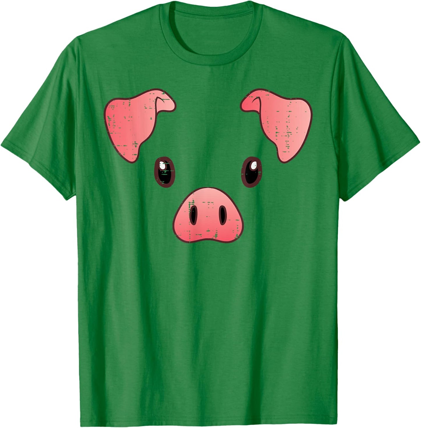 Pig Face Costume Cute Hog Halloween Animal Kids Women Men T-Shirt - T-Shirt | Irish Green