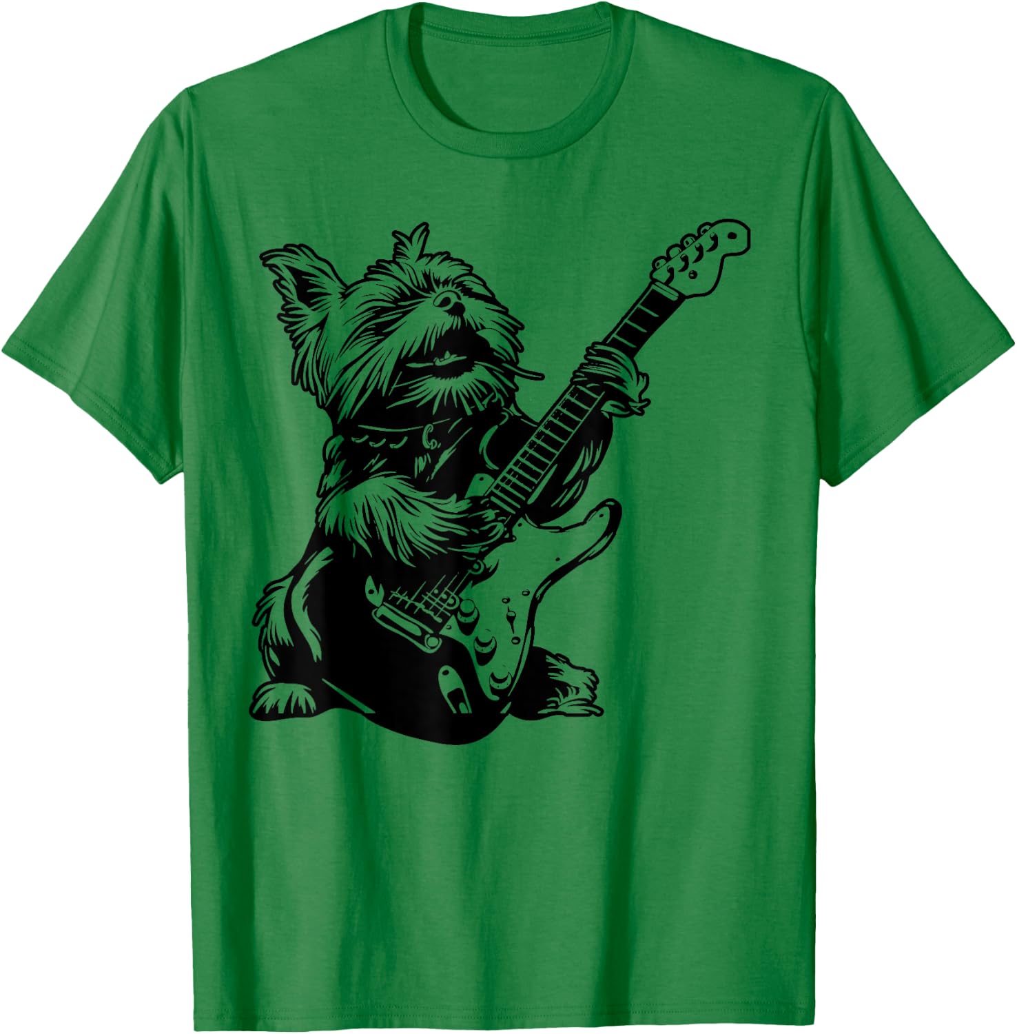 Dog Guitarist Guitar - Yorkie Dad Mom Women T-Shirt - T-Shirt | Irish Green