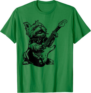 Dog Guitarist Guitar - Yorkie Dad Mom Women T-Shirt - T-Shirt | Irish Green