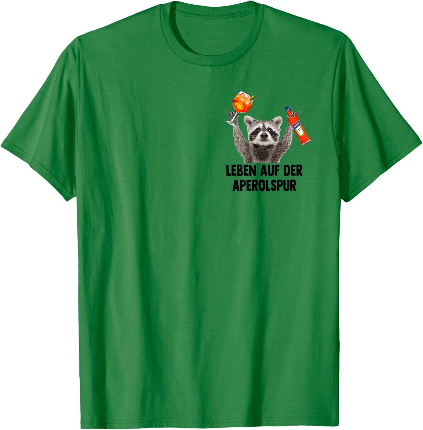 Life on the APEROL Lane - Raccoon Meme Racoon Pedro Spritz T-Shirt - T-Shirt | Irish Green
