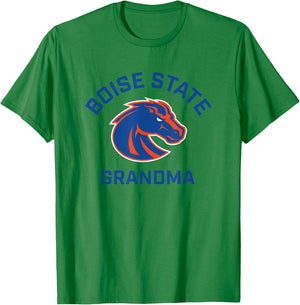 Boise State University BSU Broncos Arched Grandma T-Shirt - T-Shirt | Irish Green