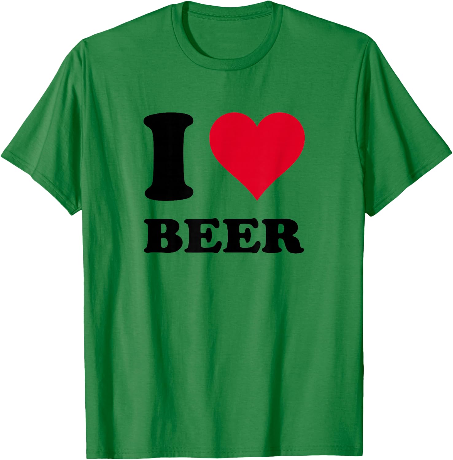 Red Heart I Love Beer T-Shirt - T-Shirt | Irish Green