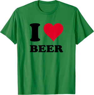 Red Heart I Love Beer T-Shirt - T-Shirt | Irish Green