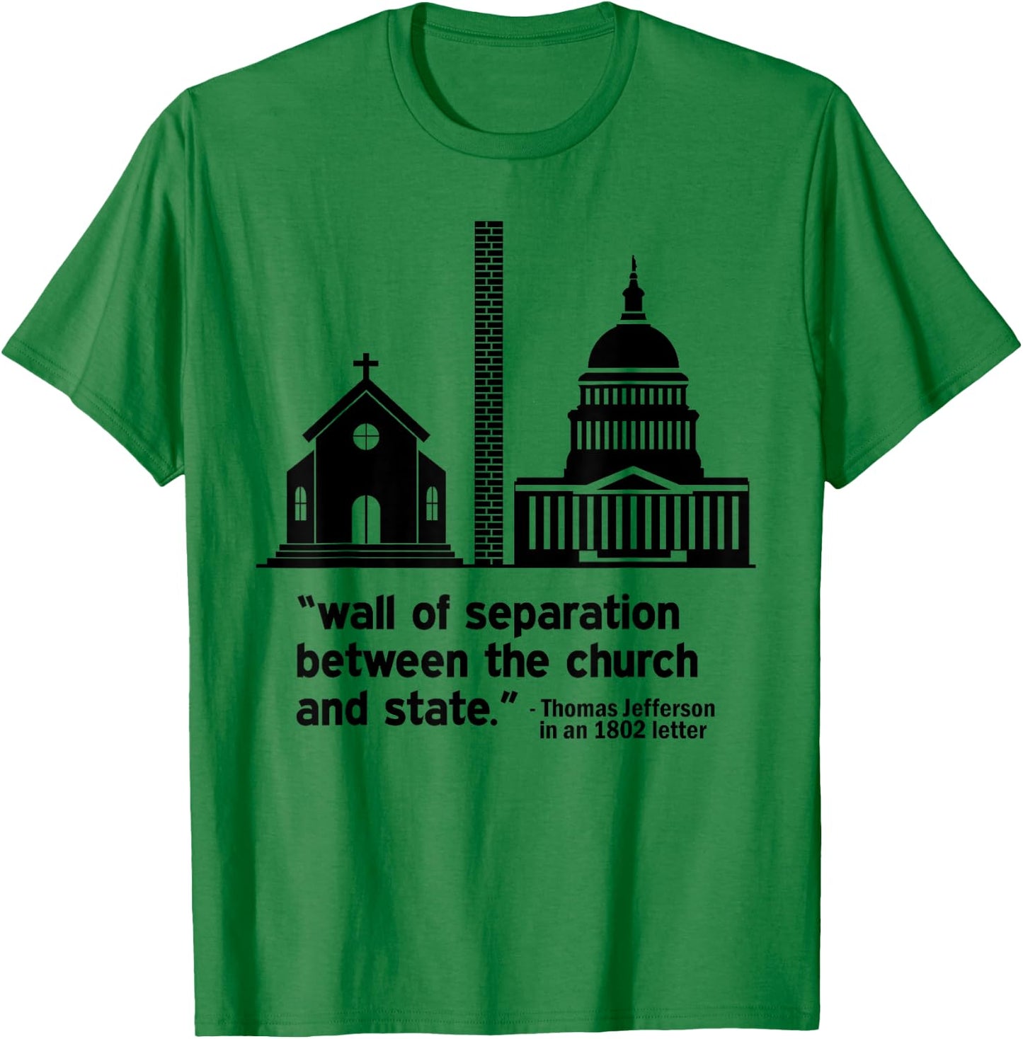 Build the Wall Separation Of Church and State America God T-Shirt - T-Shirt | Irish Green