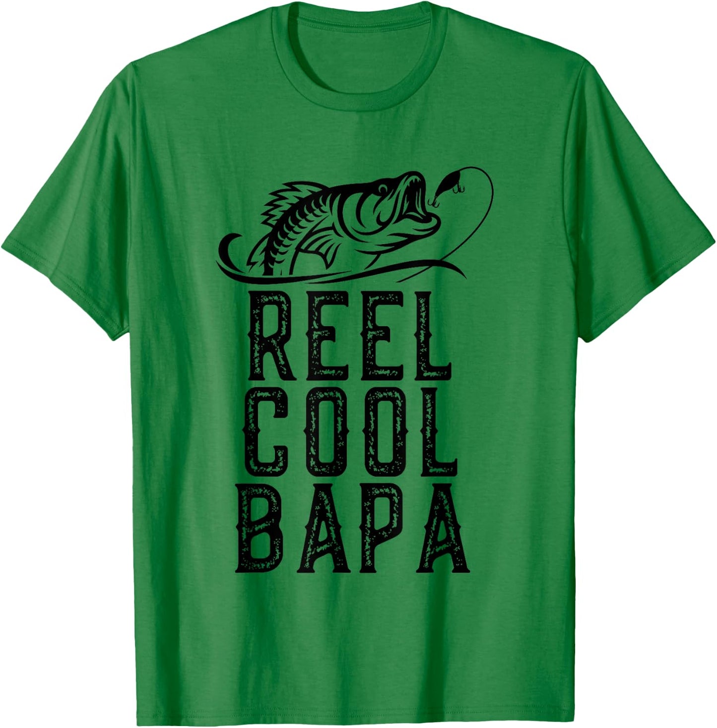 Reel Cool Bapa Fishing Fisherman Funny Grandpa Retro T-Shirt - T-Shirt | Irish Green