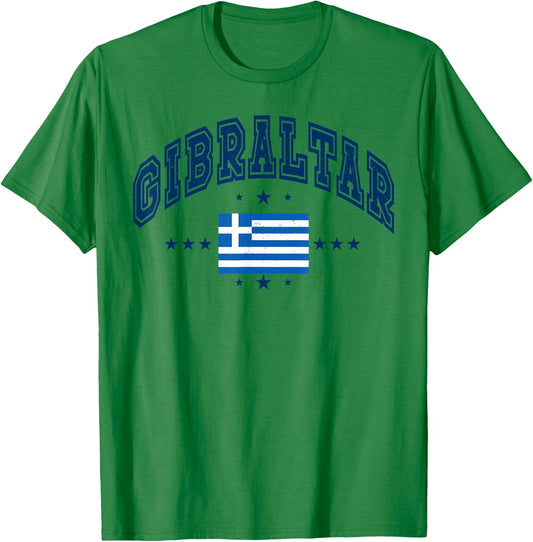 Retro Gibraltar Men Women Athletic Throwback Flag T-Shirt - T-Shirt | Irish Green