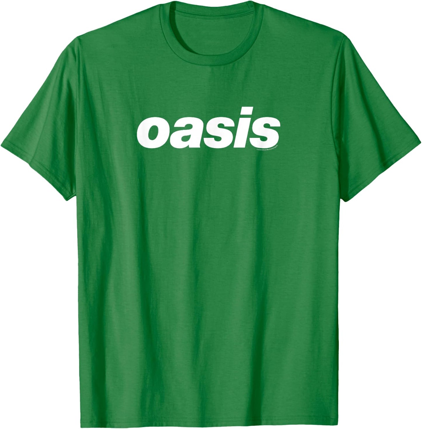 Oasis – White Logo On Baby Blue T-Shirt - T-Shirt | Irish Green