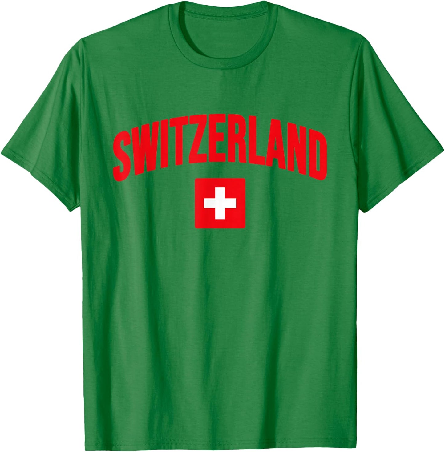 Switzerland - Flag of Switzerland - Throwback Design T-Shirt - T-Shirt | Irish Green
