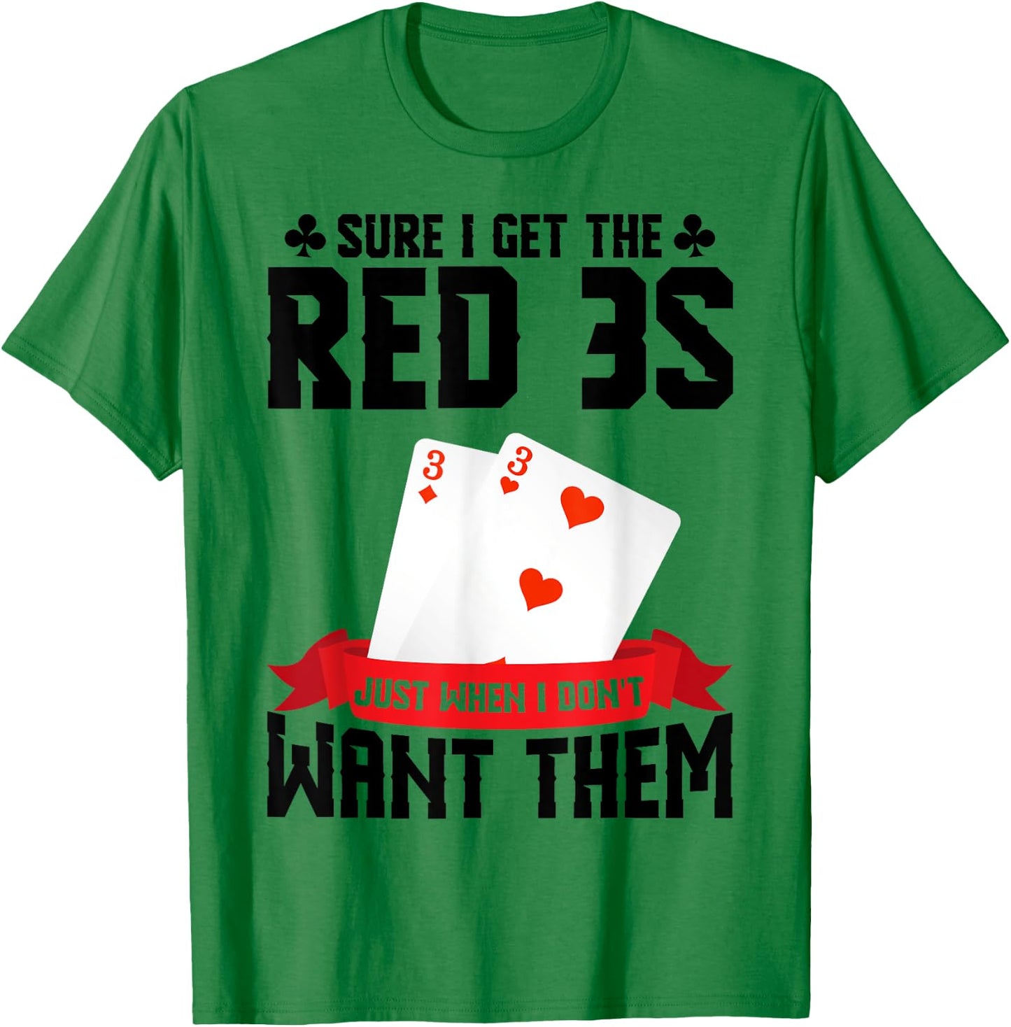 Hand & Foot Red 3s Cards Playing Cards Set Hand and Foot T-Shirt - T-Shirt | Irish Green