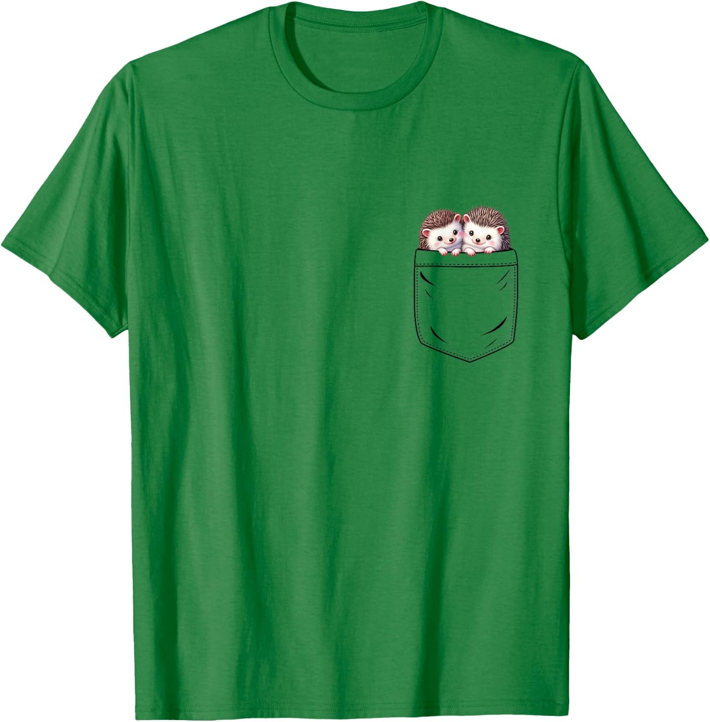 Hedgehog Lovers Cute Funny Hedgehog In Pocket , Small, Grey T-Shirt - T-Shirt | Irish Green