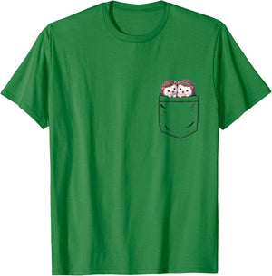 Hedgehog Lovers Cute Funny Hedgehog In Pocket , Small, Grey T-Shirt - T-Shirt | Irish Green