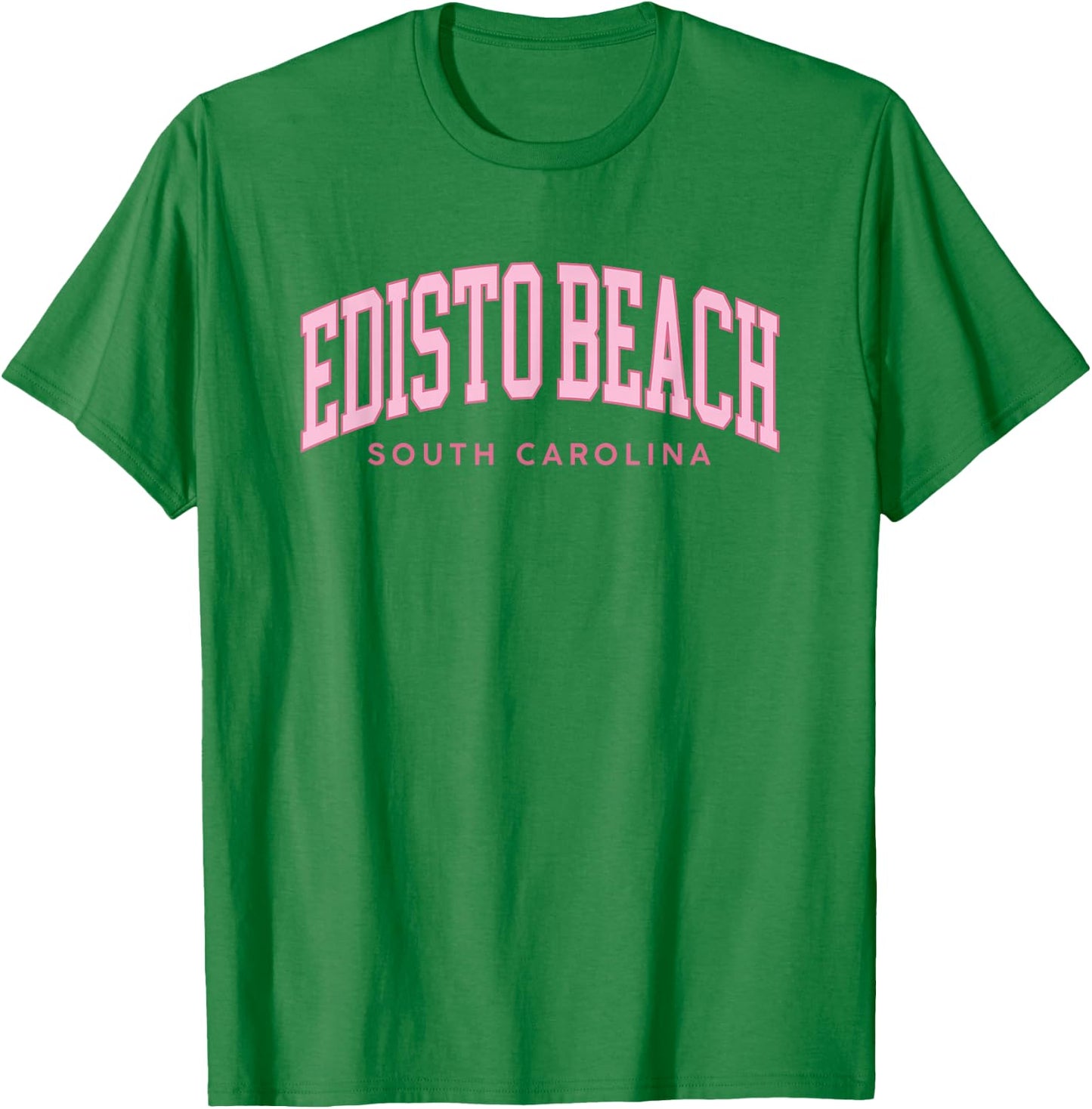 Edisto Beach South Carolina Retro Preppy Throwback Pink T-Shirt - T-Shirt | Irish Green