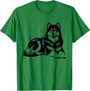 Dog Dad Mom Lover - Monochromatic Alaskan Malamute T-Shirt - T-Shirt | Irish Green