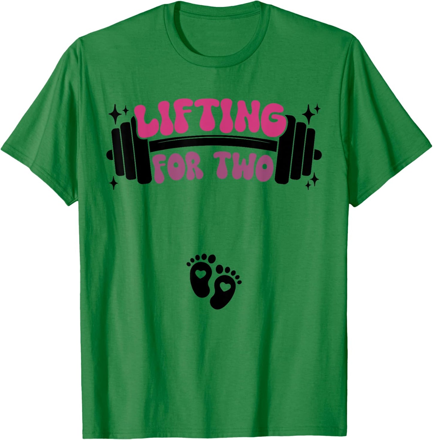 Lifting For Two Baby Pregnancy Workout Pregnant Women T-Shirt - T-Shirt | Irish Green