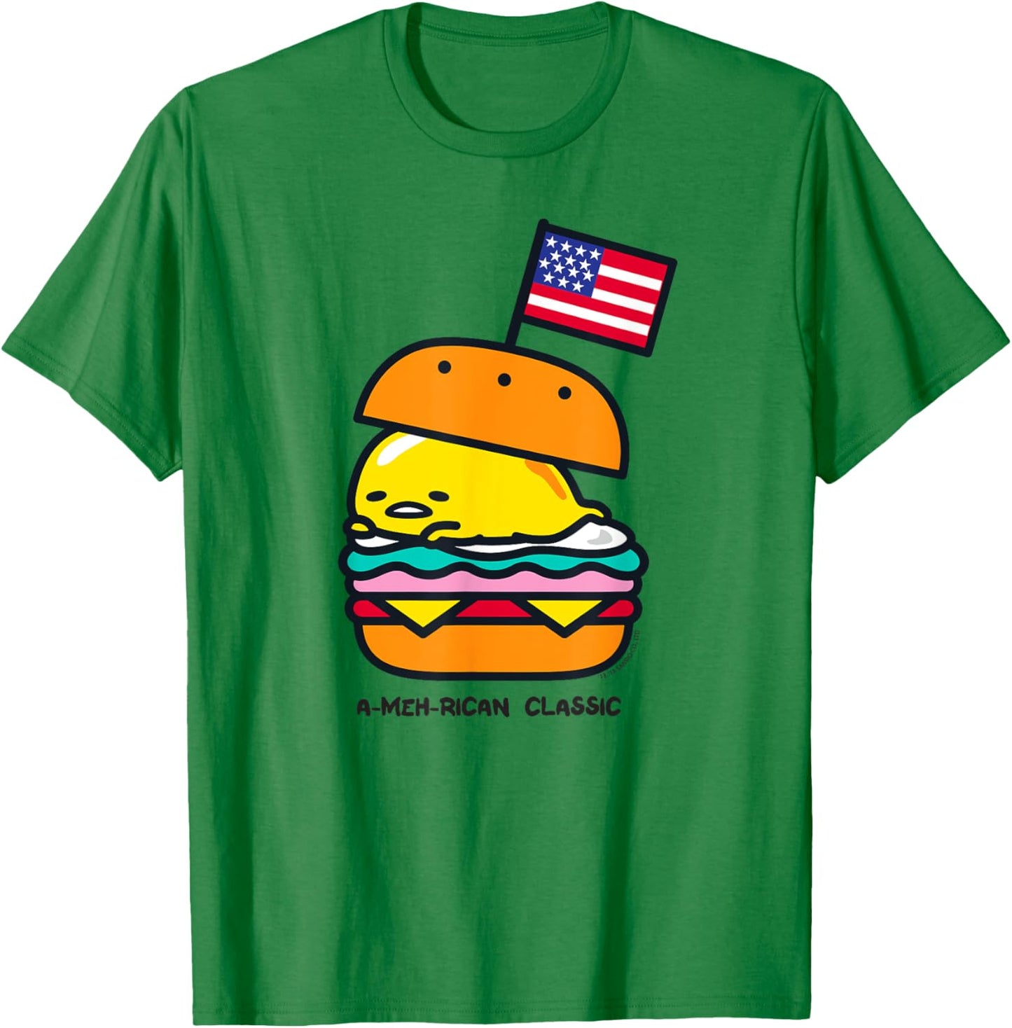 Gudetama American Classic Burger Shirt T-Shirt - T-Shirt | Irish Green