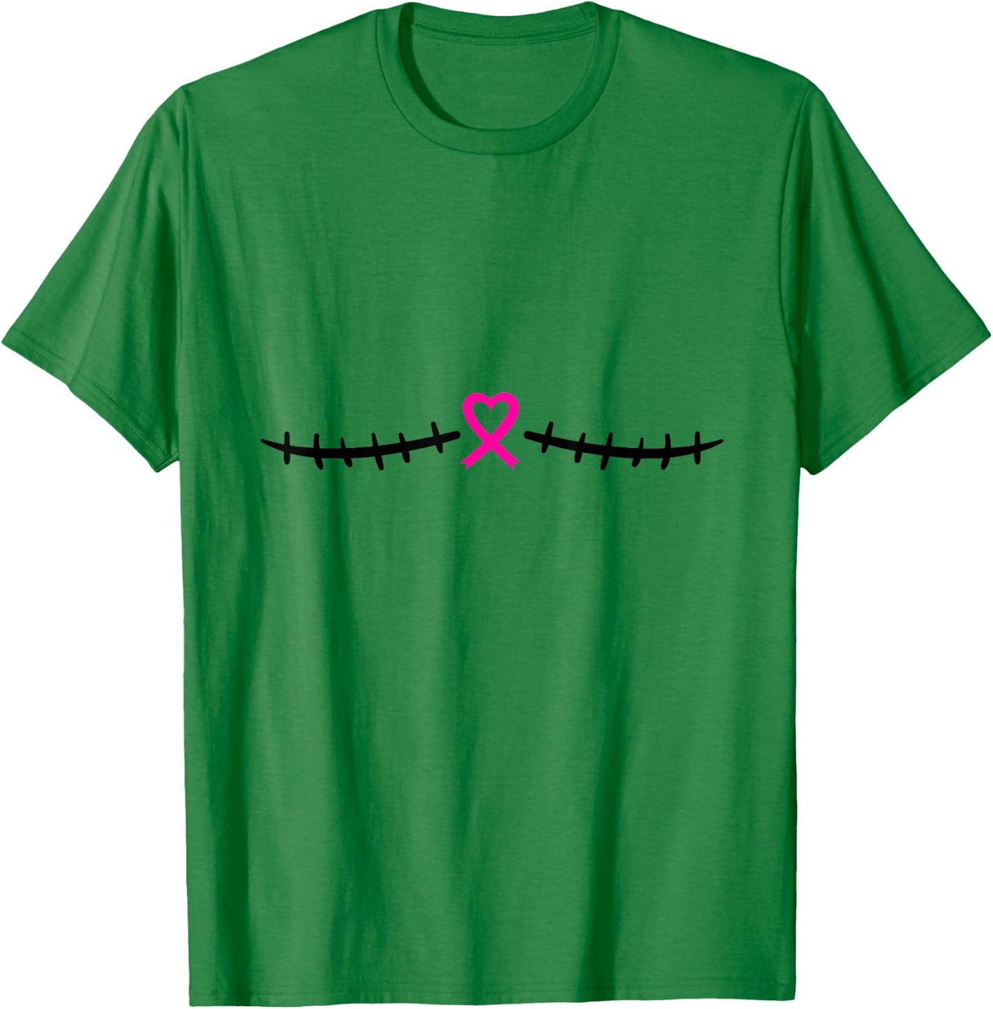 Double Mastectomy Breast Cancer Survivor Pink Ribbon T-Shirt - T-Shirt | Irish Green