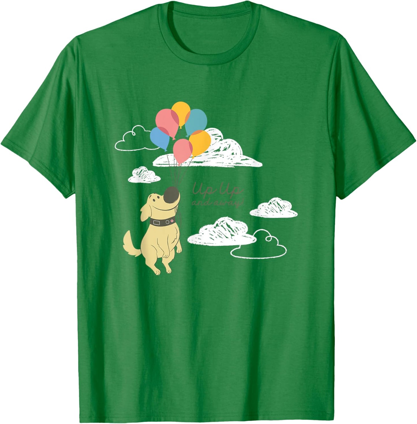 Disney Pixar Up Cute Dug Up Up And Away! Big Chest Logo T-Shirt - T-Shirt | Irish Green