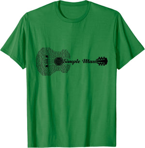 Simple Man Music Guitar L:over Guitar Shape T-Shirt - T-Shirt | Irish Green