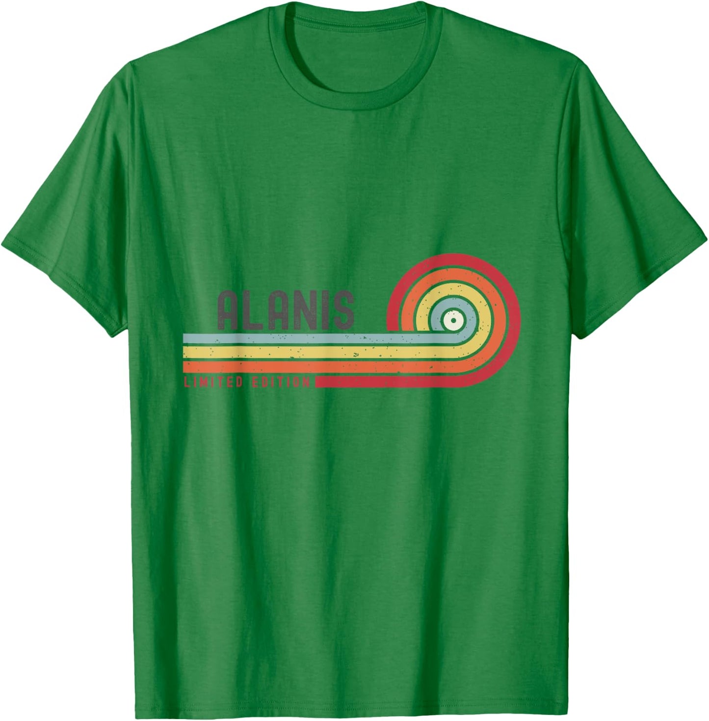 I Love Alanis Personalized Retro Sunset First Name T-Shirt - T-Shirt | Irish Green