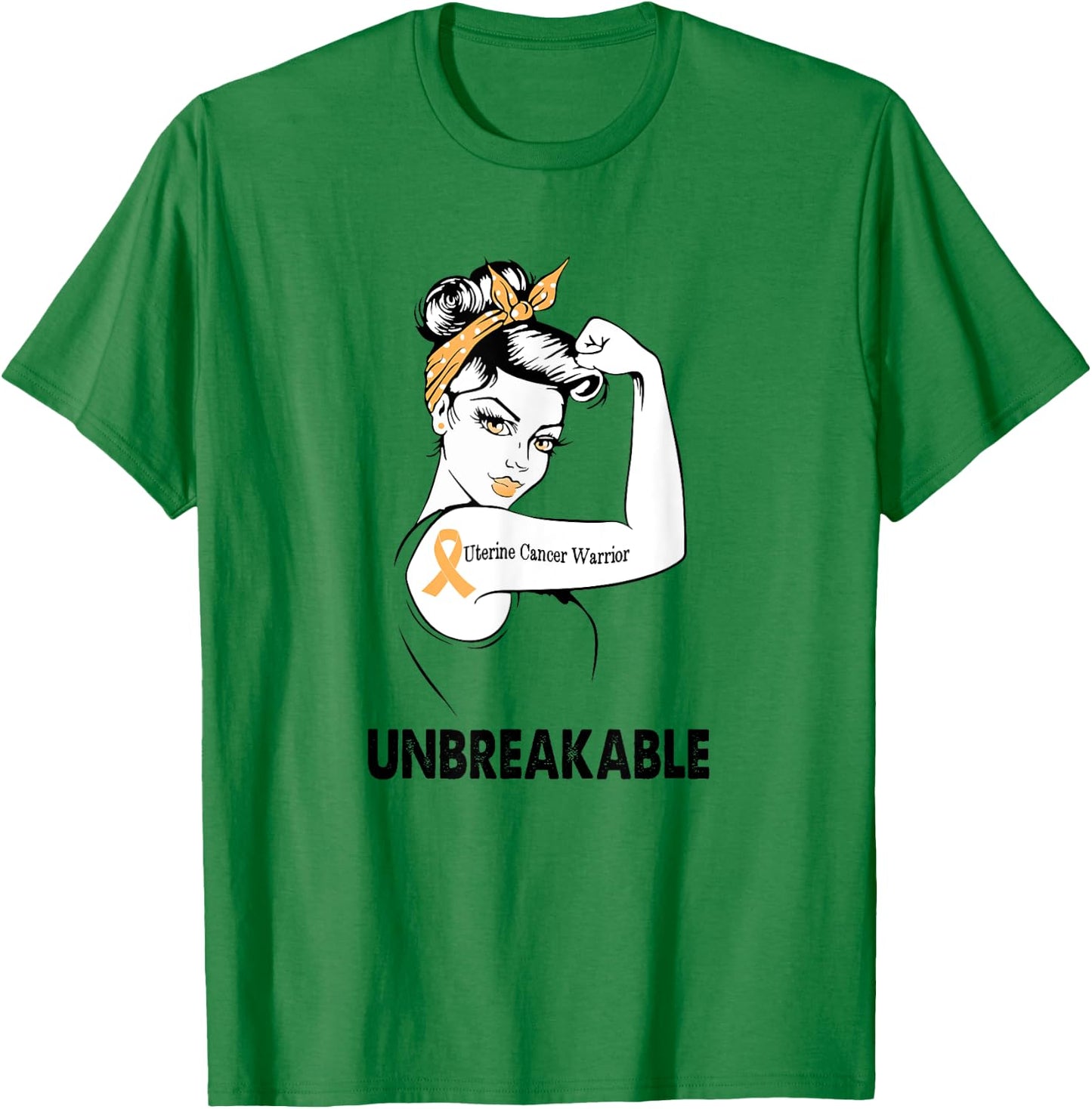 Uterine Cancer Warrior Unbreakable Gift Awareness T-Shirt - T-Shirt | Irish Green