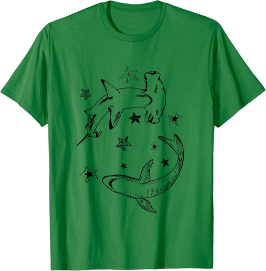 Great Hammerhead Shark, Funny Shark Lover Ocean Wildlife T-Shirt - T-Shirt | Irish Green
