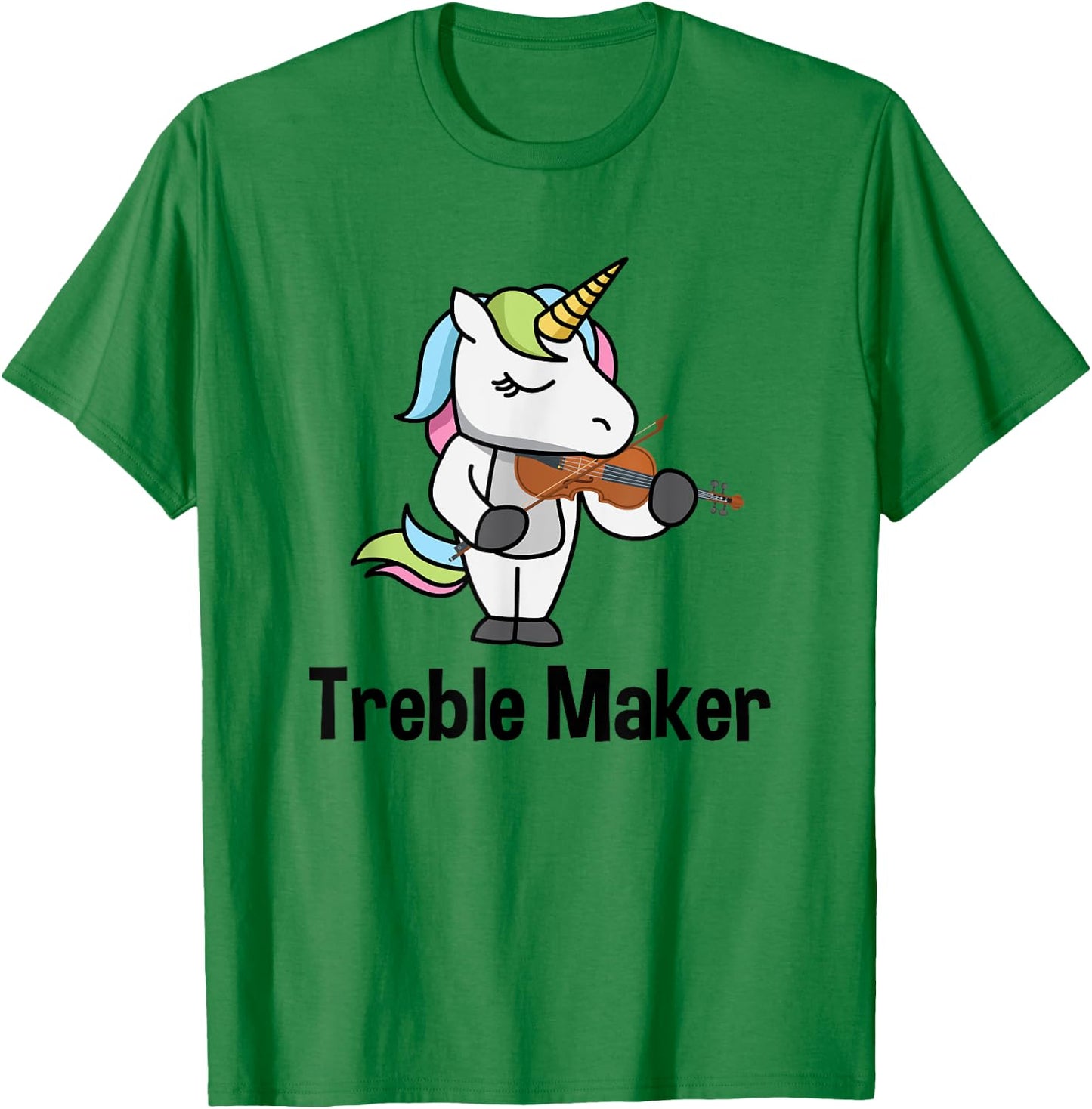 Violin Shirt for Girls - Treble Maker Unicorn Violinist T-Shirt - T-Shirt | Irish Green