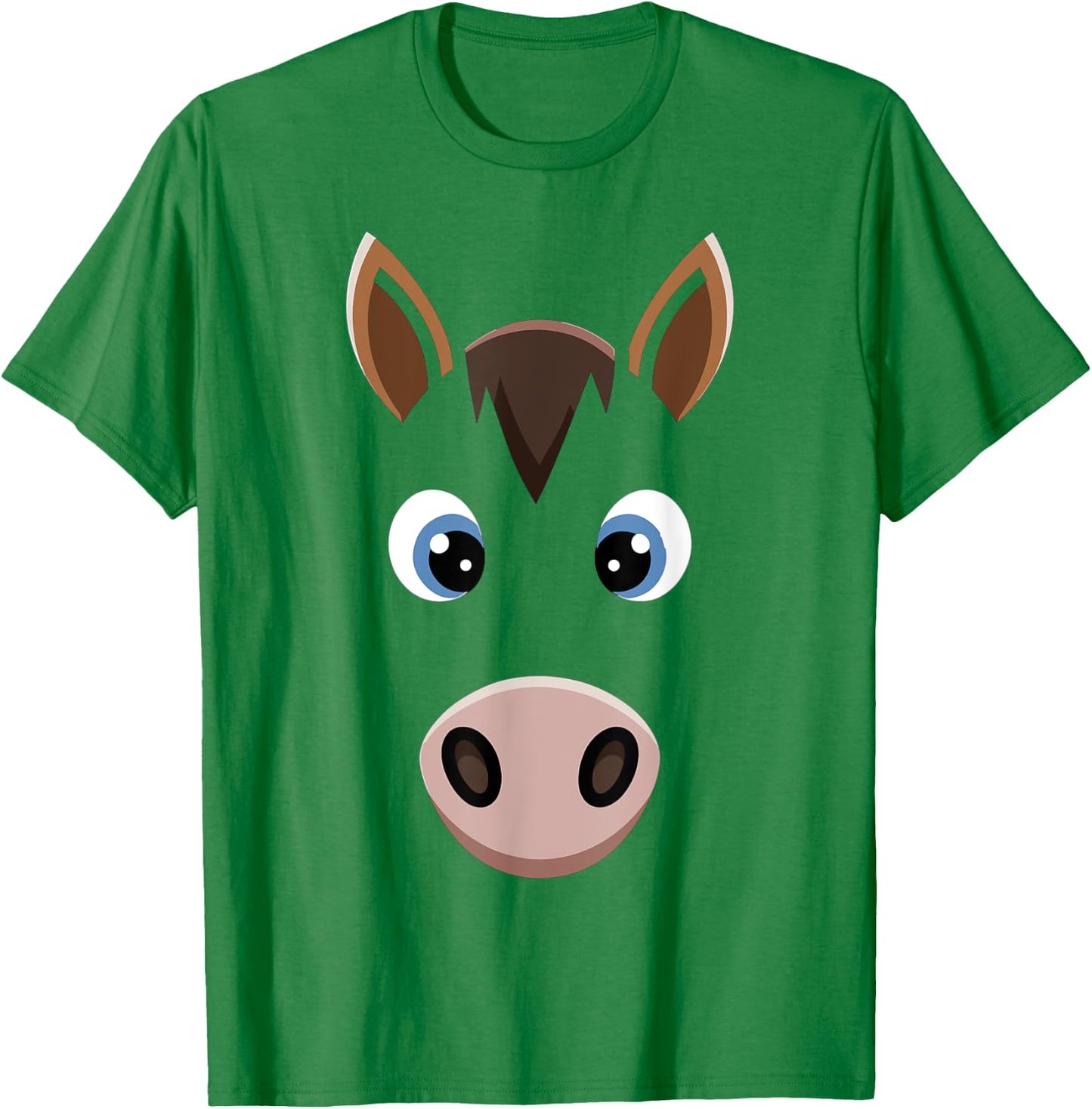 Halloween Horse Face Costume Kids Cute Themed Horsey T-Shirt - T-Shirt | Irish Green