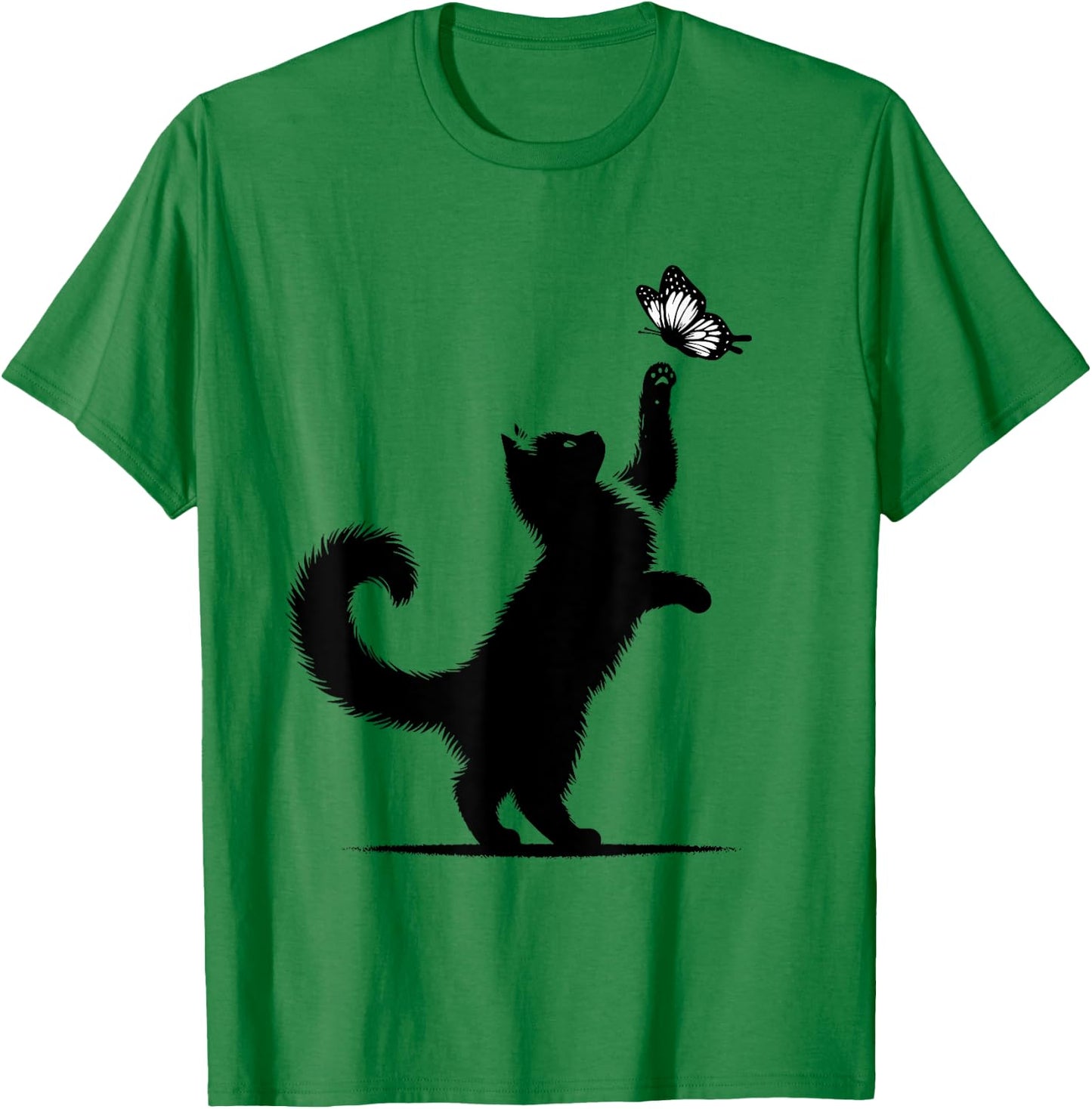 Cat Butterfly Cat Mom Girls Kitten Cat Lover T-Shirt - T-Shirt | Irish Green