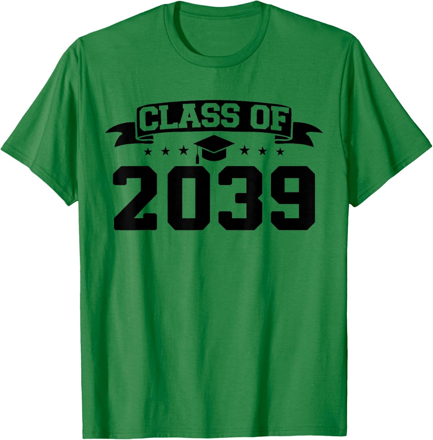 Class of 2039 Grow With Me Graduation Handprint On Back T-Shirt - T-Shirt | Irish Green