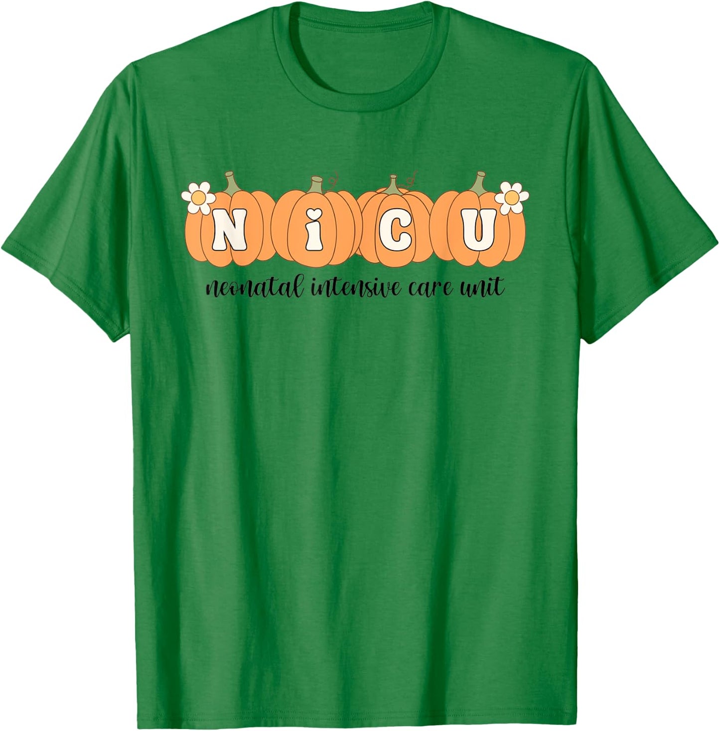 NICU Nurse Halloween Pumpkins Neonatal Intensive Care Unit T-Shirt - T-Shirt | Irish Green