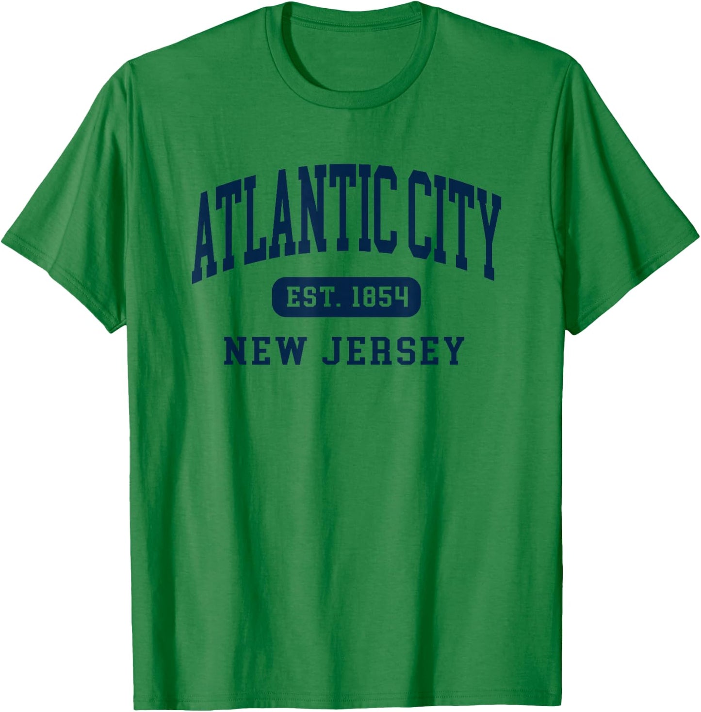 Atlantic City New Jersey Retro Est 1854 Vintage Souvenir T-Shirt - T-Shirt | Irish Green