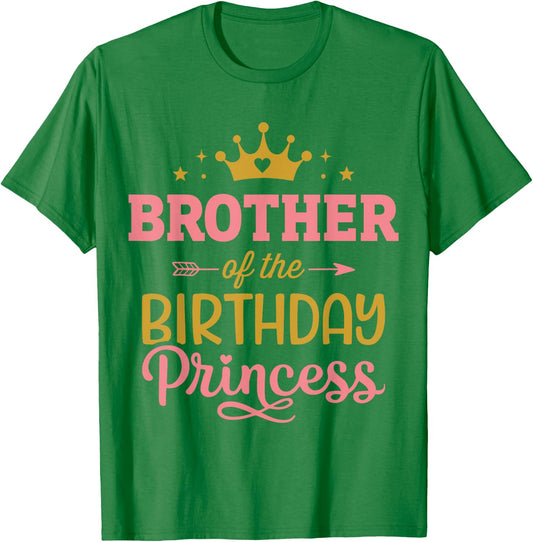 Brother of the birthday princess girl matching family party T-Shirt - T-Shirt | Irish Green