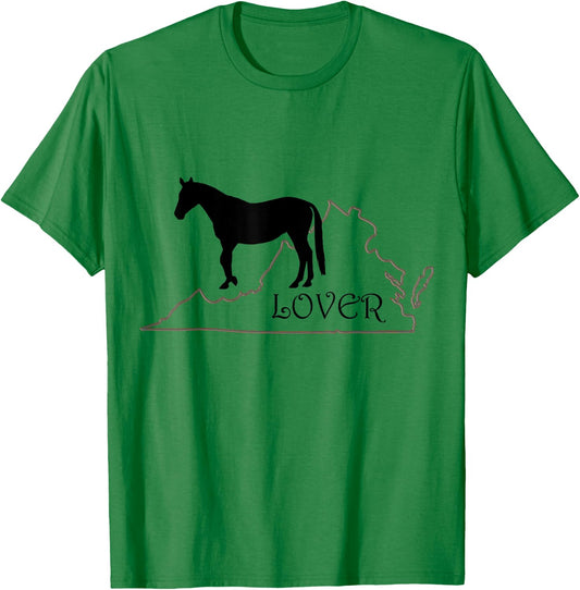Horse Lover Gifts: Virginia is for Horse Lovers T shirt T-Shirt - T-Shirt | Irish Green