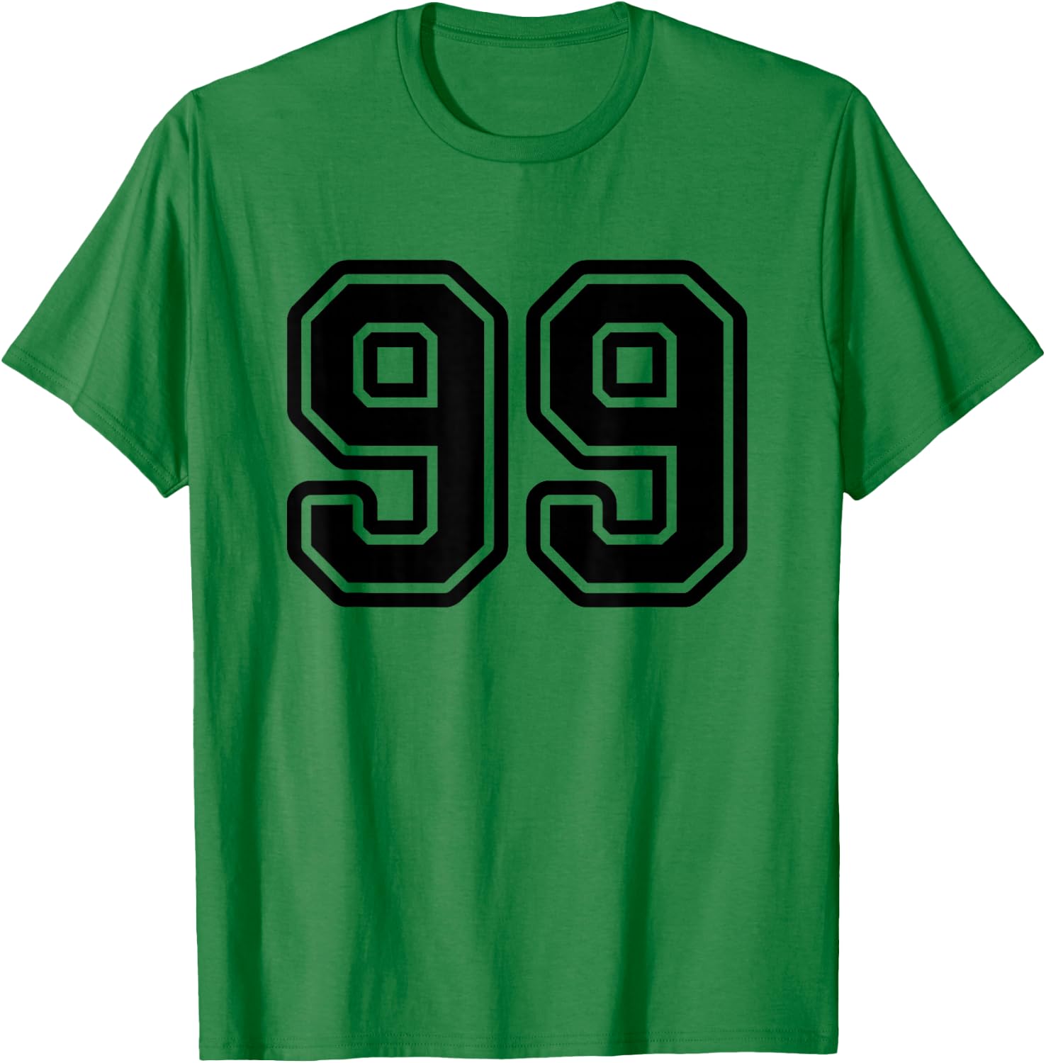 Black Sports Team Number 99 T-Shirt - T-Shirt | Irish Green