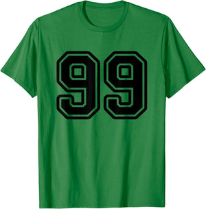 Black Sports Team Number 99 T-Shirt - T-Shirt | Irish Green