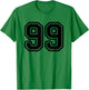 Black Sports Team Number 99 T-Shirt - T-Shirt | Irish Green