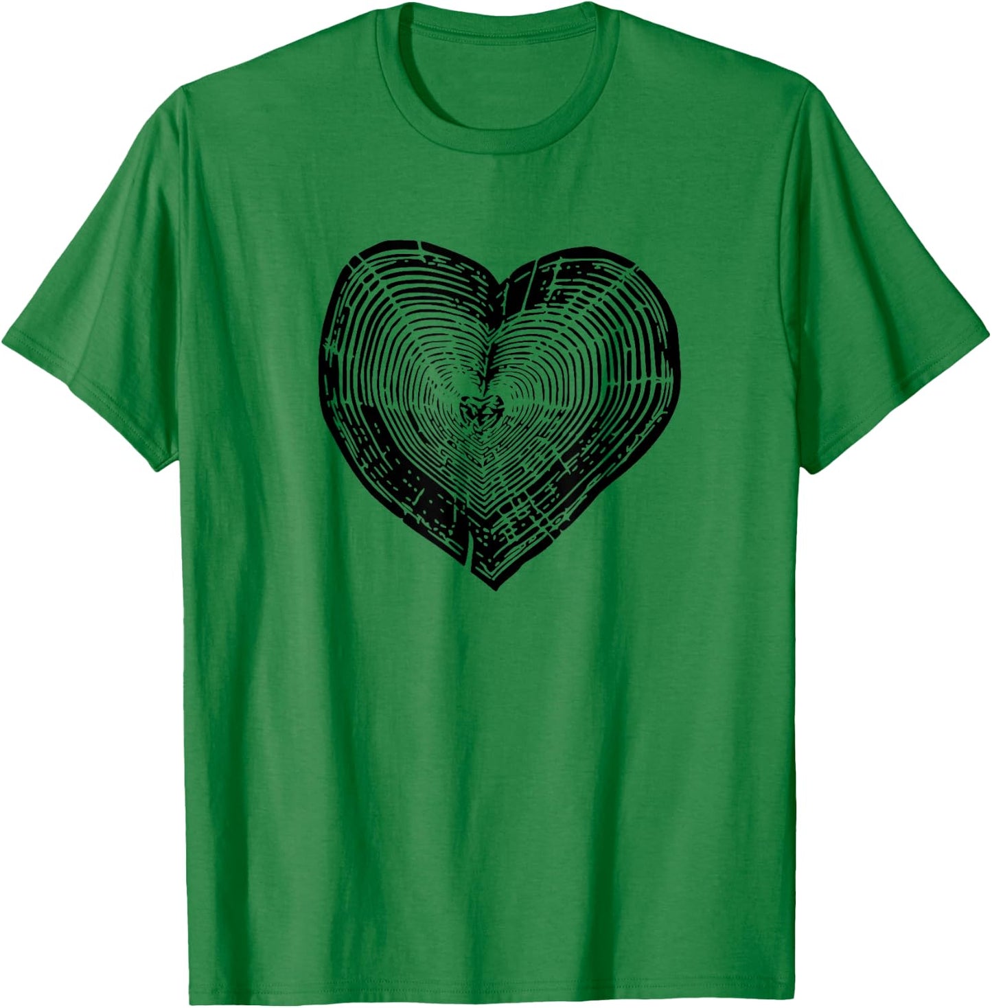 Outdoor Nature Lover Tree Ring Heart Earth Day T-Shirt - T-Shirt | Irish Green
